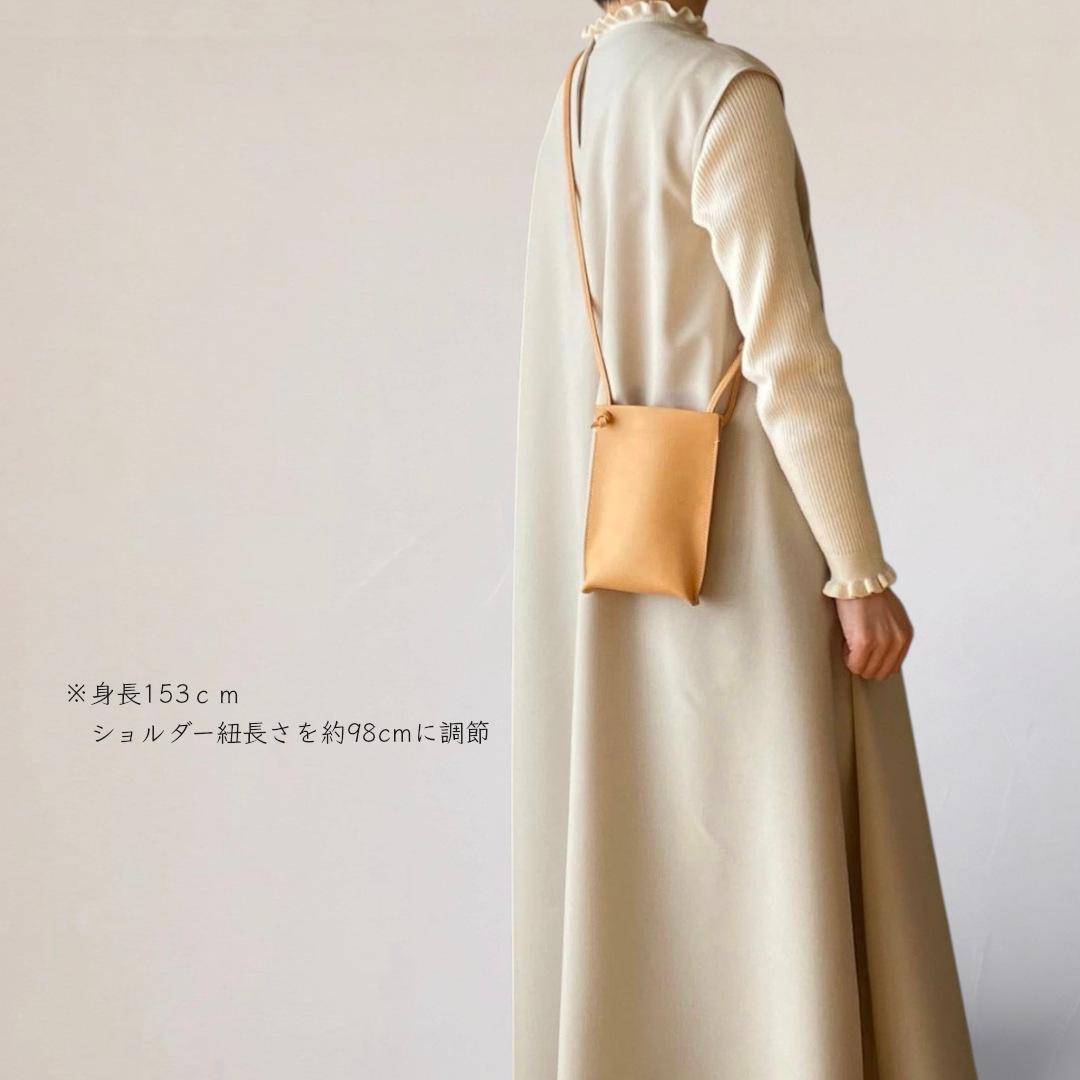 １点限定／１番シンプルな本革スマホポシェット（イタリアンレザー　キナリ） | 13枚目