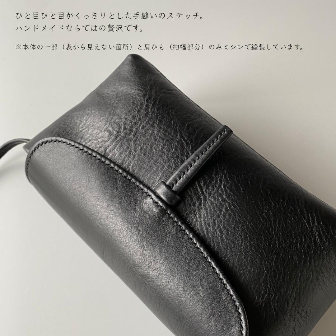 Yuzu／ スキマからも取り出せる、イタリアンレザーのベルト留めミニポシェット | 6枚目